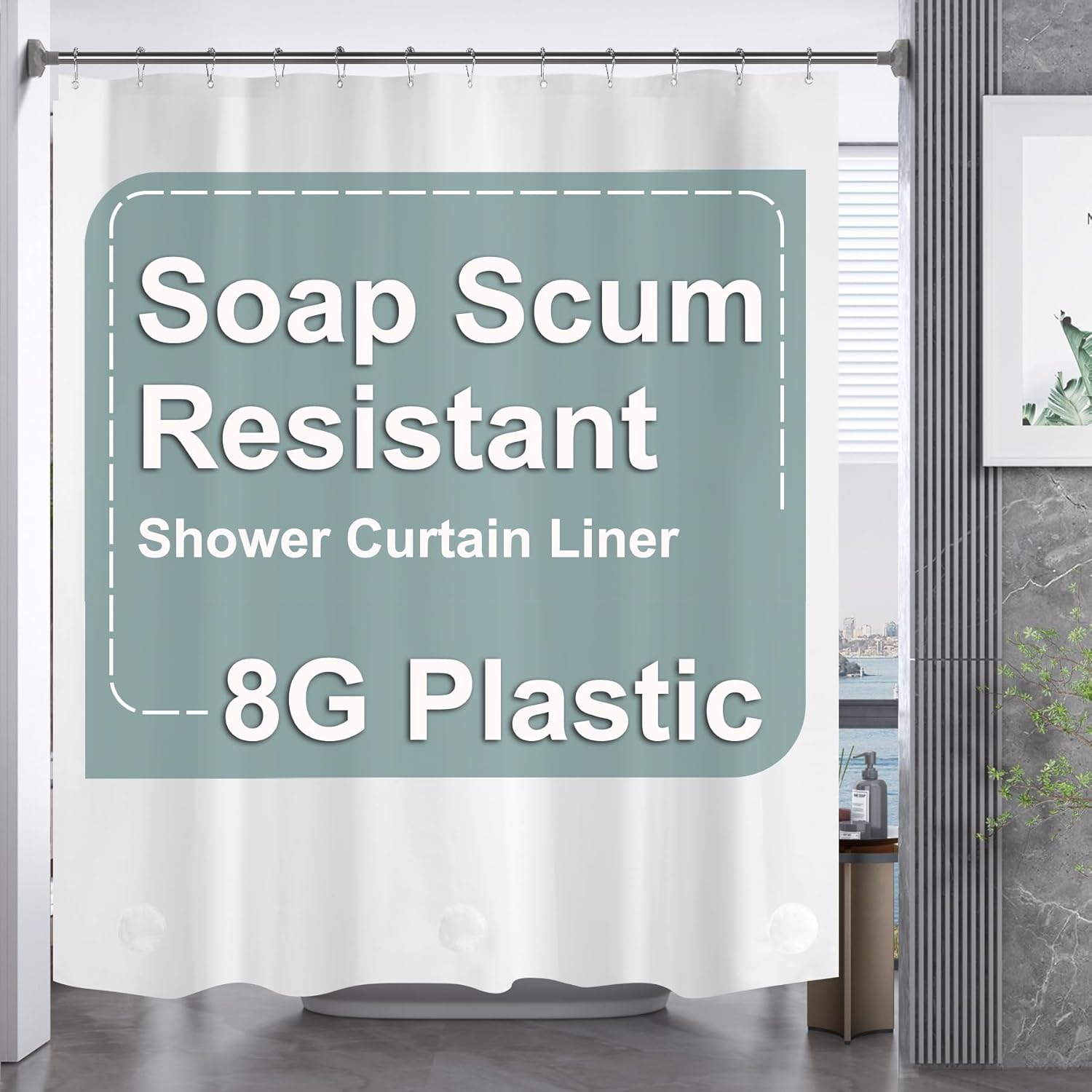 AmazerBath 72x72 Waterproof Shower Curtain