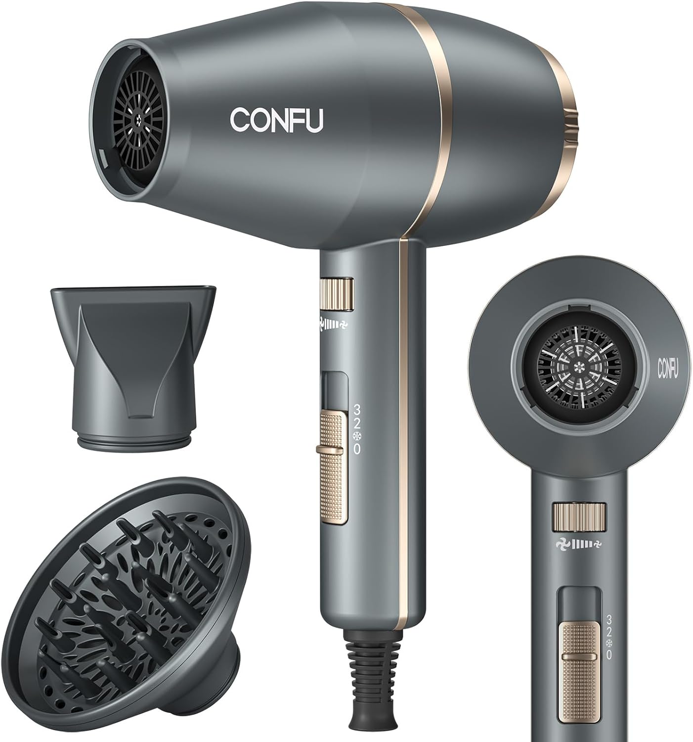Confu Ionic Hair Dryer - Powerful 1875W Blow Dryer