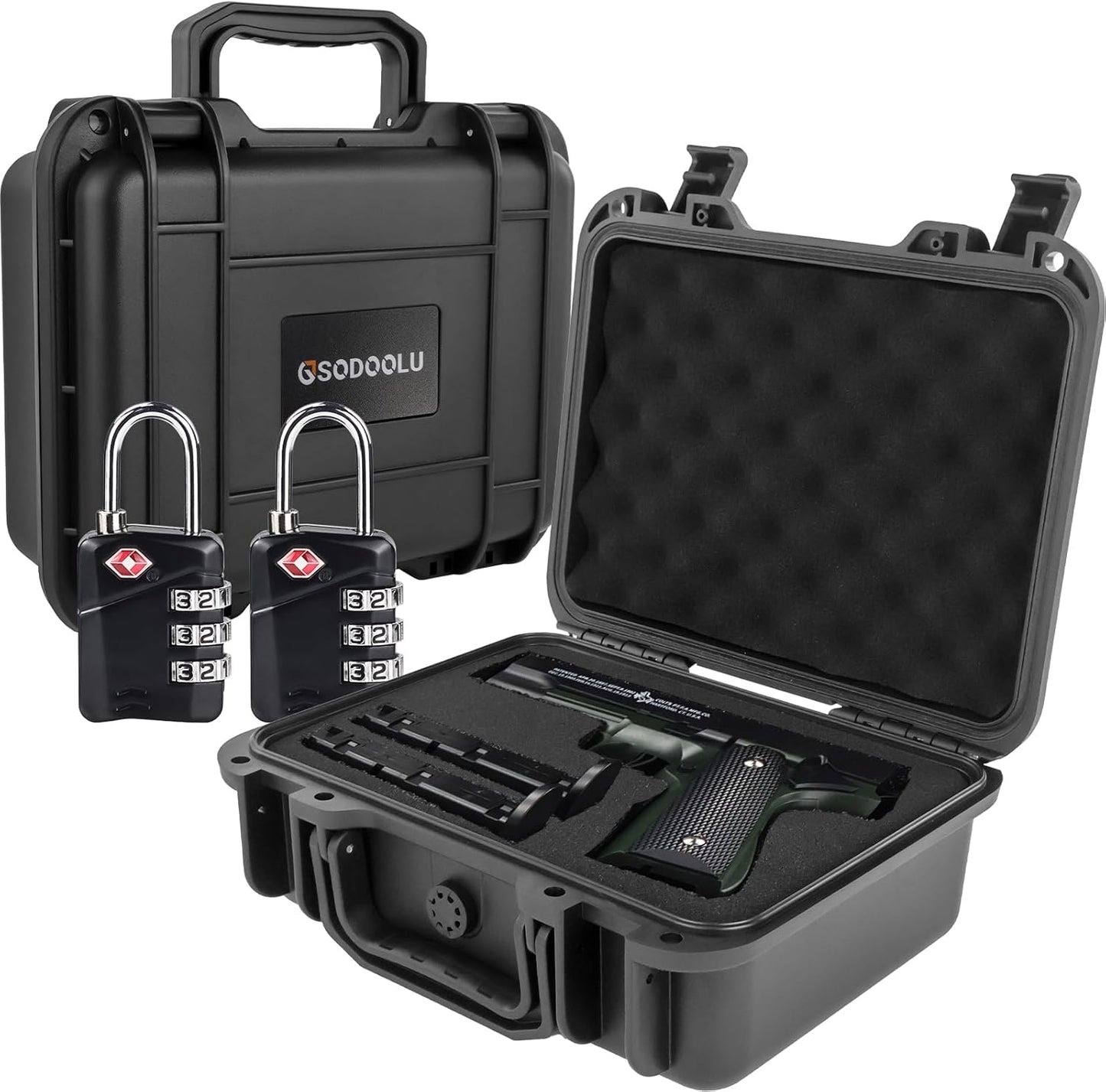 TSA Approved Gun Case for Safe Travel with 1-4 Pistols