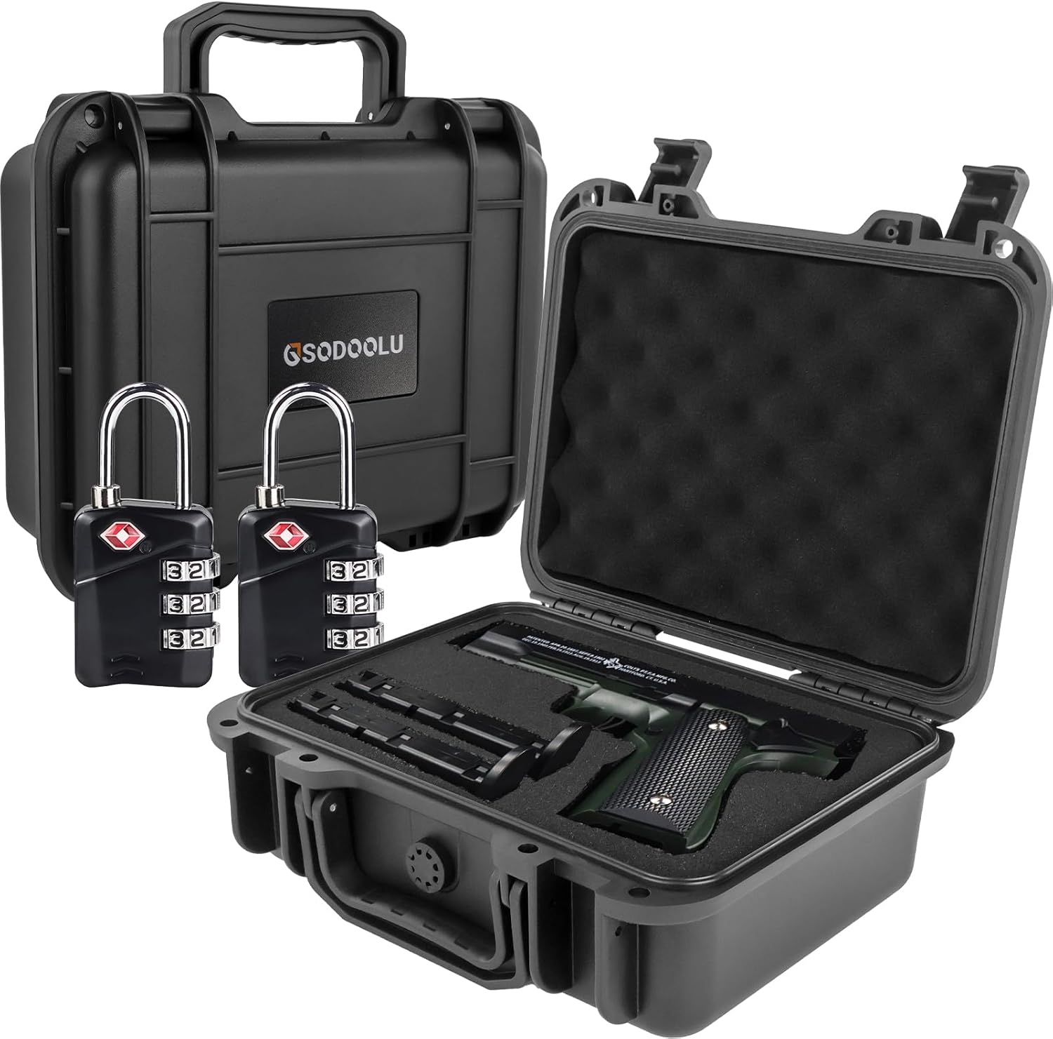 TSA Approved Gun Case for Safe Travel with 1-4 Pistols