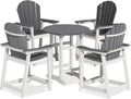 24 inch Tall Adirondack Chairs Set of 5 with Table - Outdoor Bar