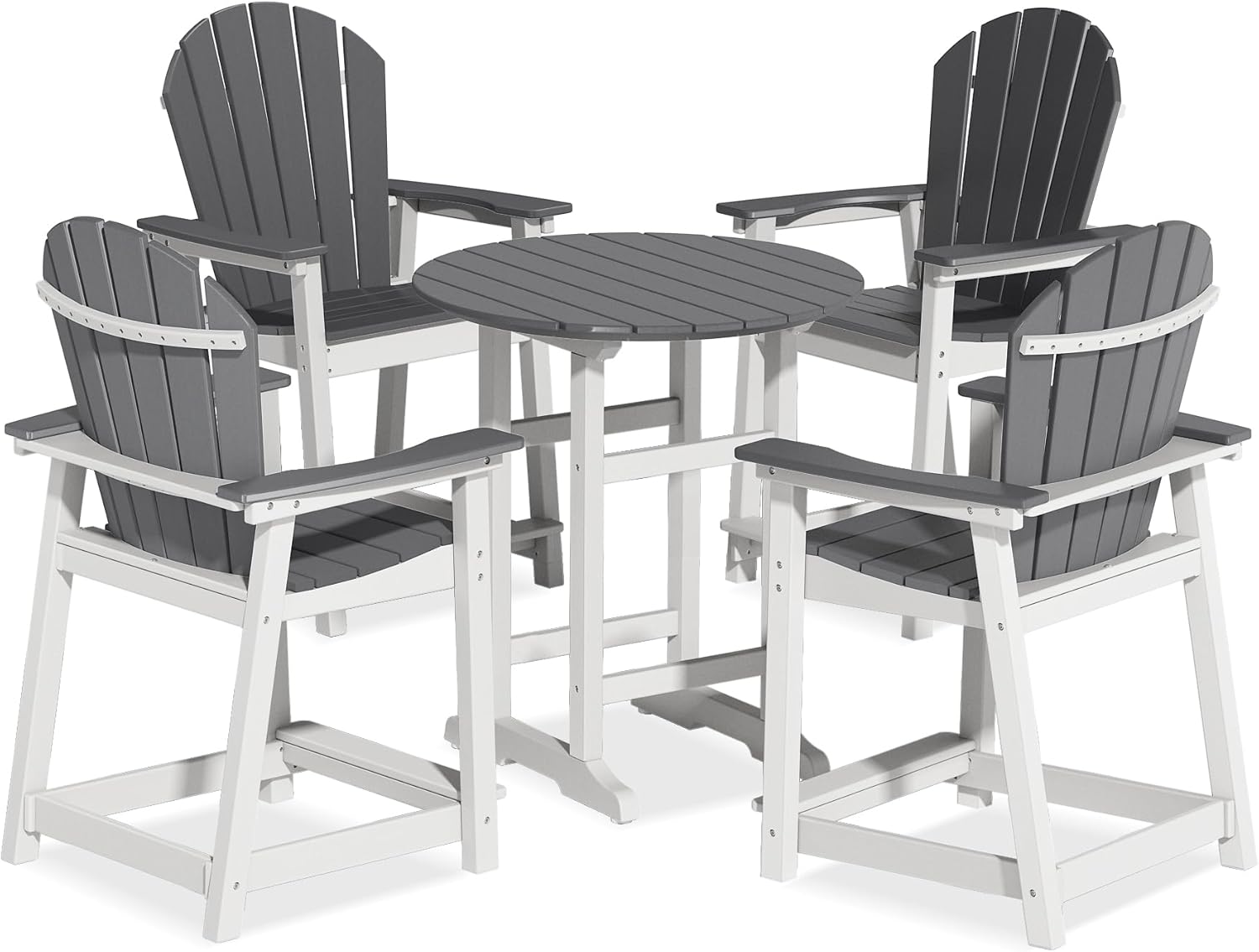 24 Inch Tall Adirondack Chairs Set of 5 for Outdoor Relaxation