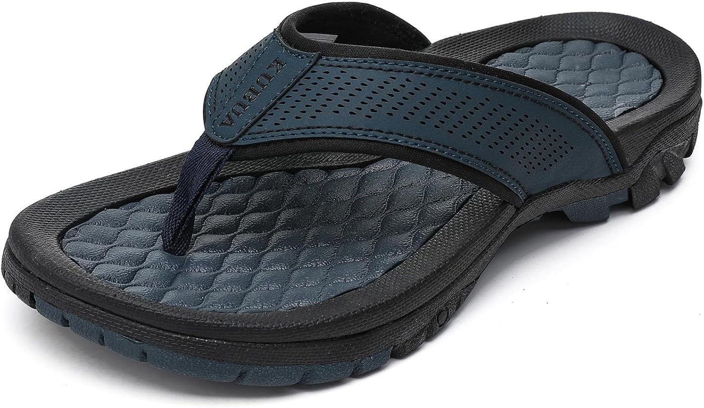 KUBUA Men's Beach Flip-Flops for Comfort and Outdoor Fun