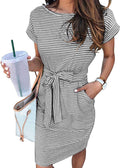 Comfortable MEROKEETY Women's T-Shirt Dress with Pockets for Summer