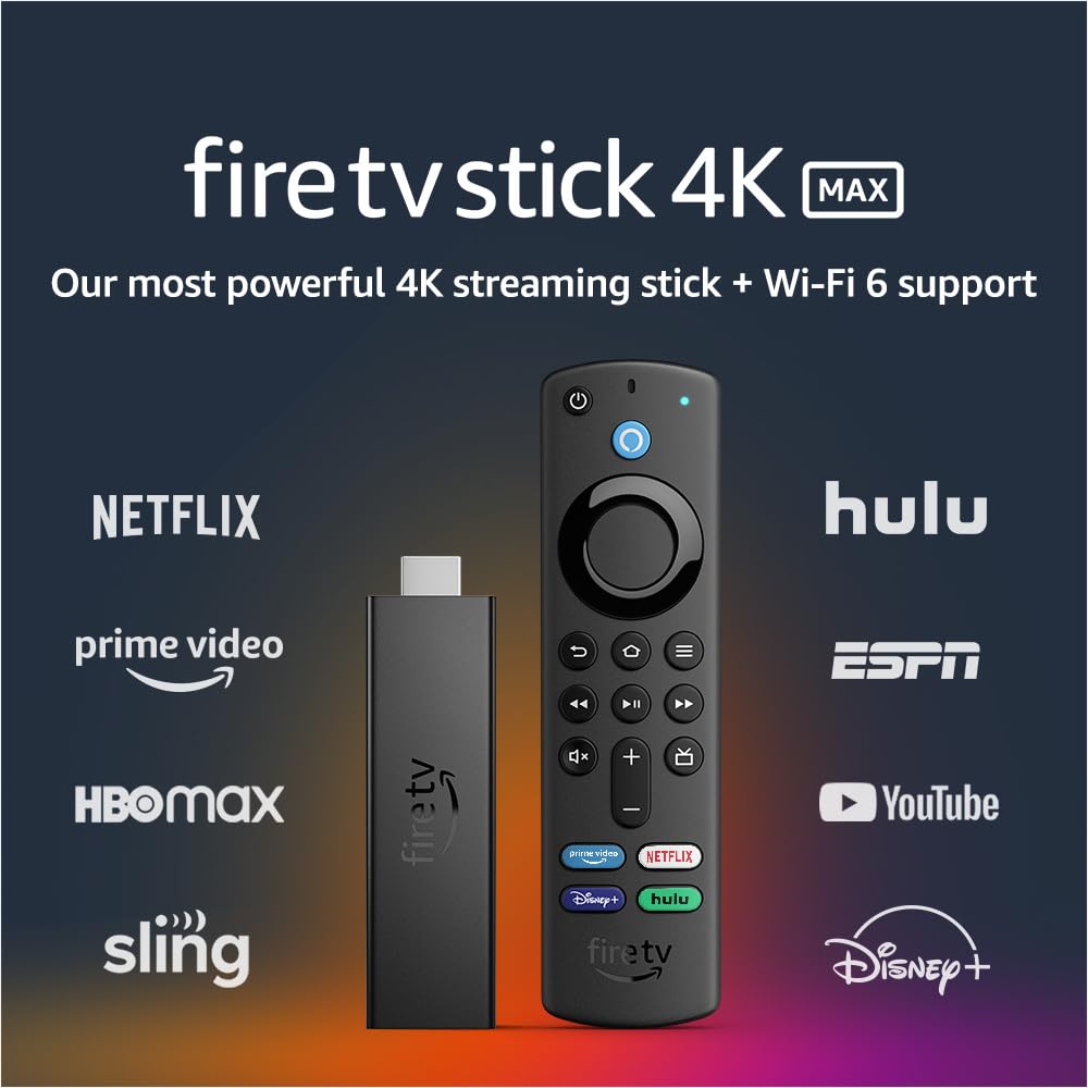 Fire TV Stick 4K Max - Stream Fast with Wi-Fi 6