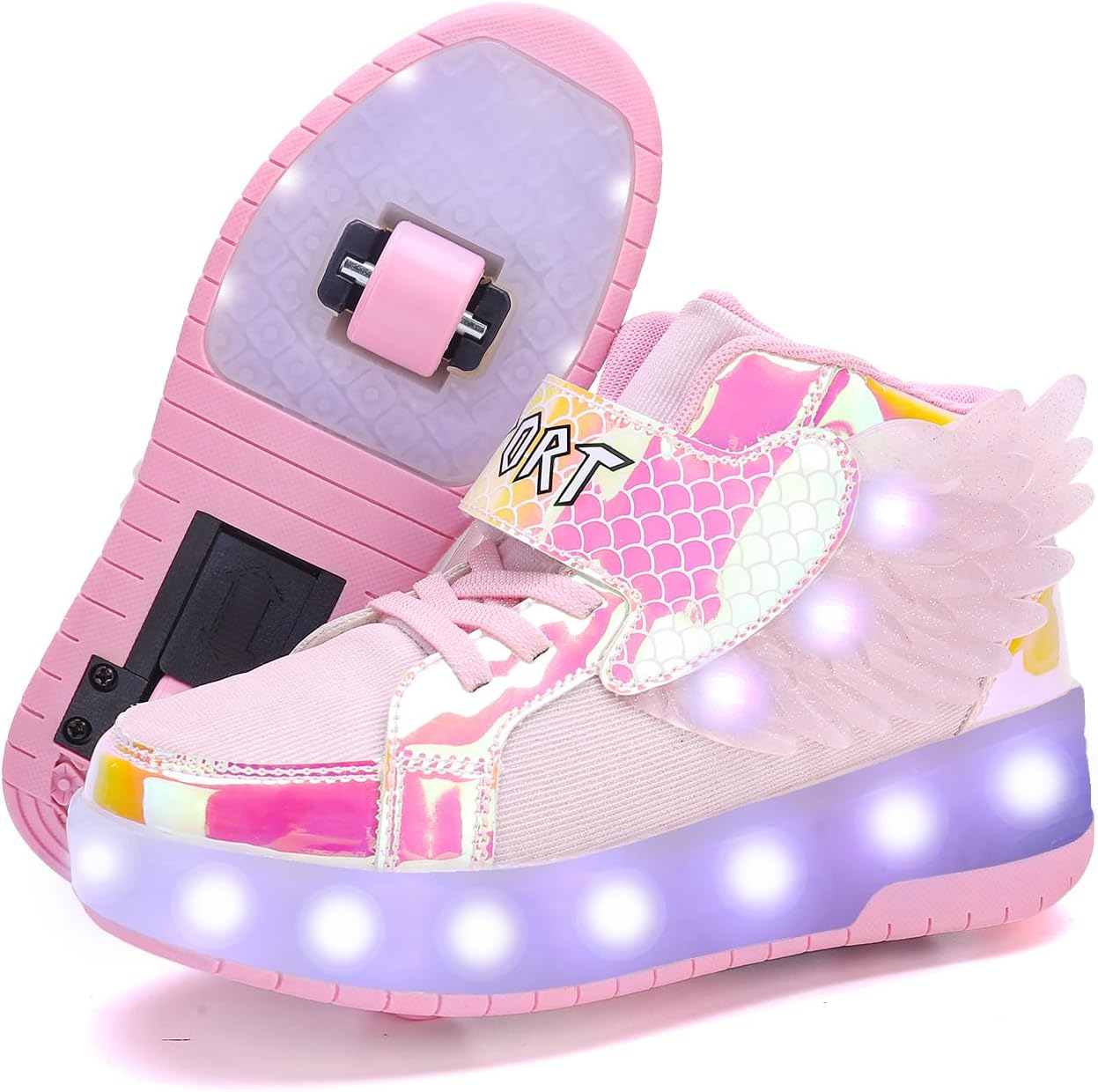 Nsasy Kids Roller Shoes with LED Lights for Fun Adventures