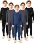 Silkfly 5 Set Thermal Underwear for Boys, Fleece Lined Comfort