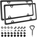 Real Carbon Fiber License Plate Frame 2 Pack - Slim Gloss Finish