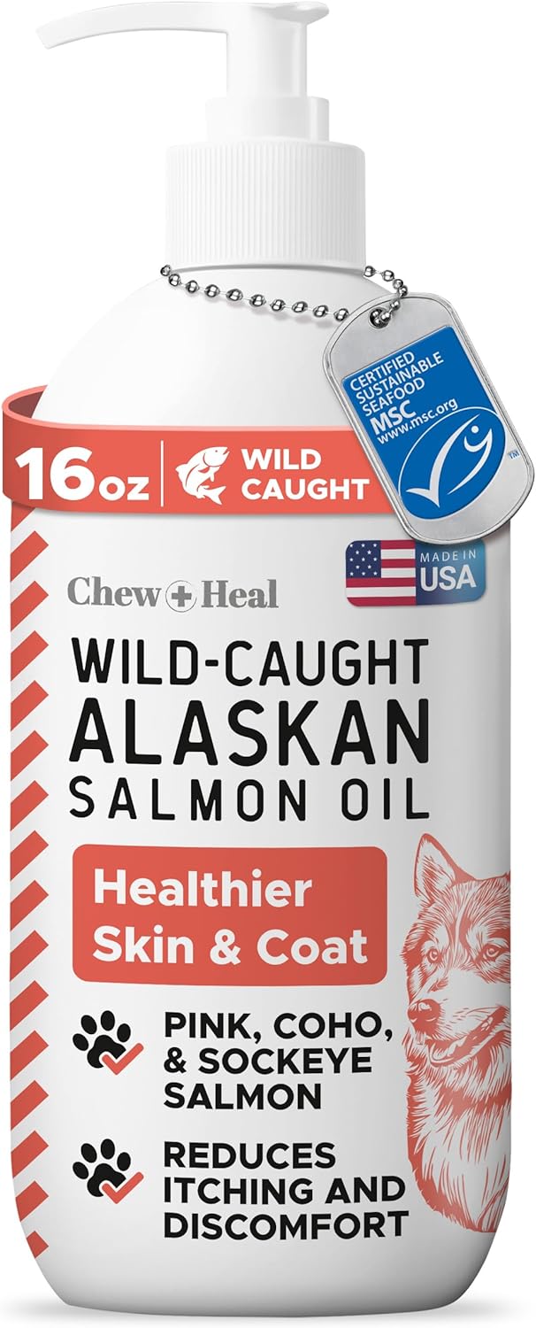 Pure Wild Alaskan Salmon Oil for Dogs by Chew + Heal Labs