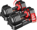 Adjustable Dumbbells Set 10-in-1 10-55 lbs - Compact Home Gym