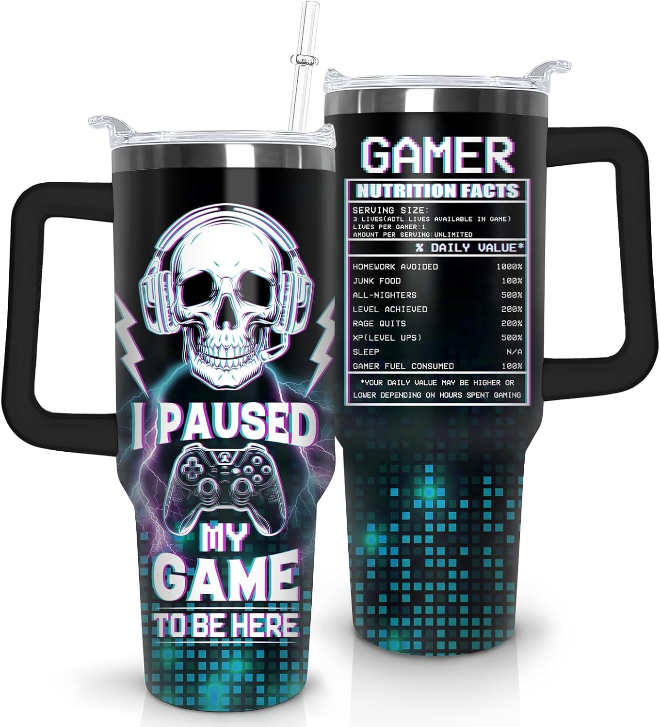 40oz Gamer Tumbler - Portable Fuel for Gaming