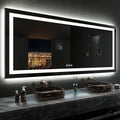 LED Bathroom Mirror 84in x 40in with RGB Backlit and Front Lighted