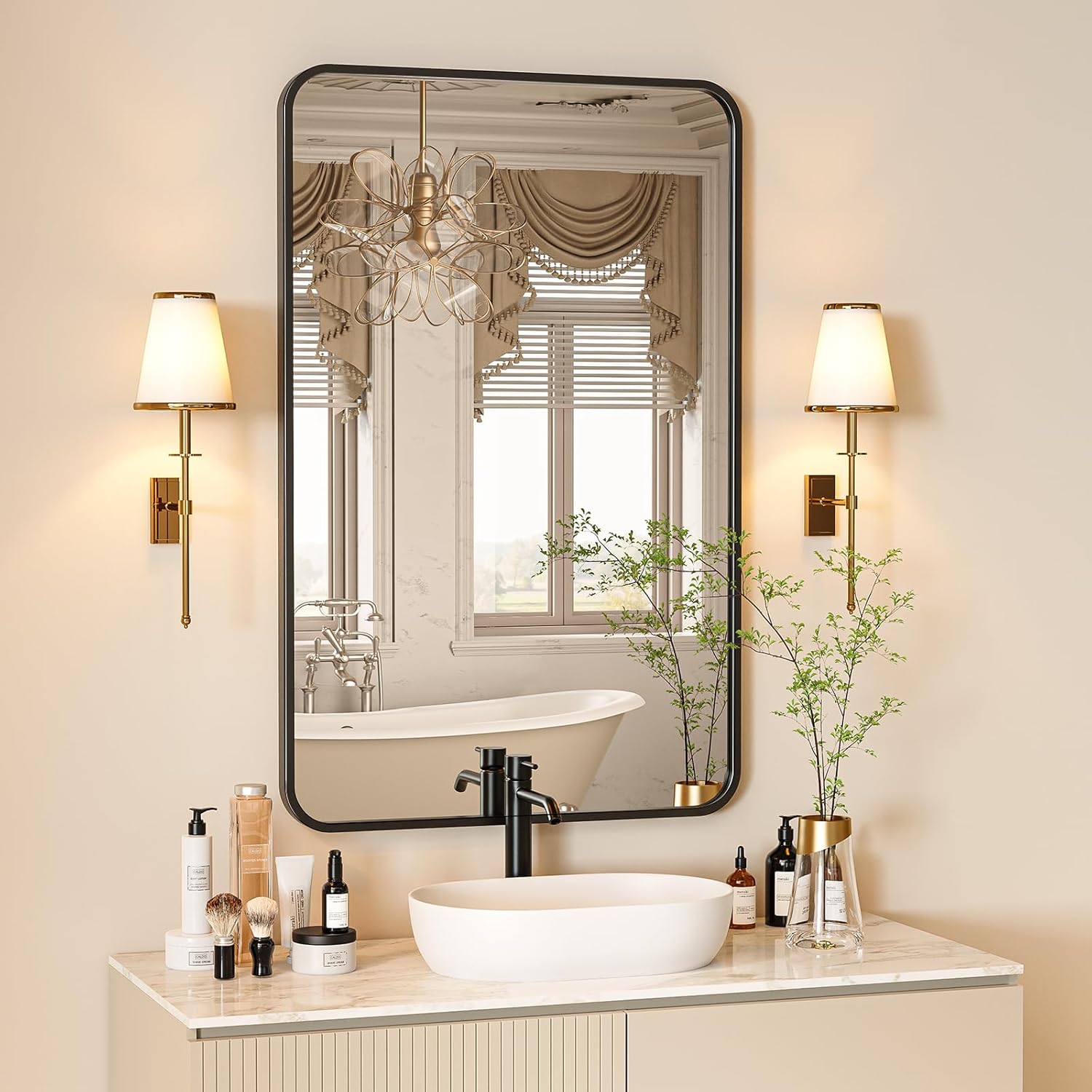 18x28 Black Rectangle Bathroom Mirrors for Modern Spaces