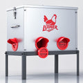 Chicken Feeder 40lb 6-Port Galvanized Metal Feeder - Less Refilling