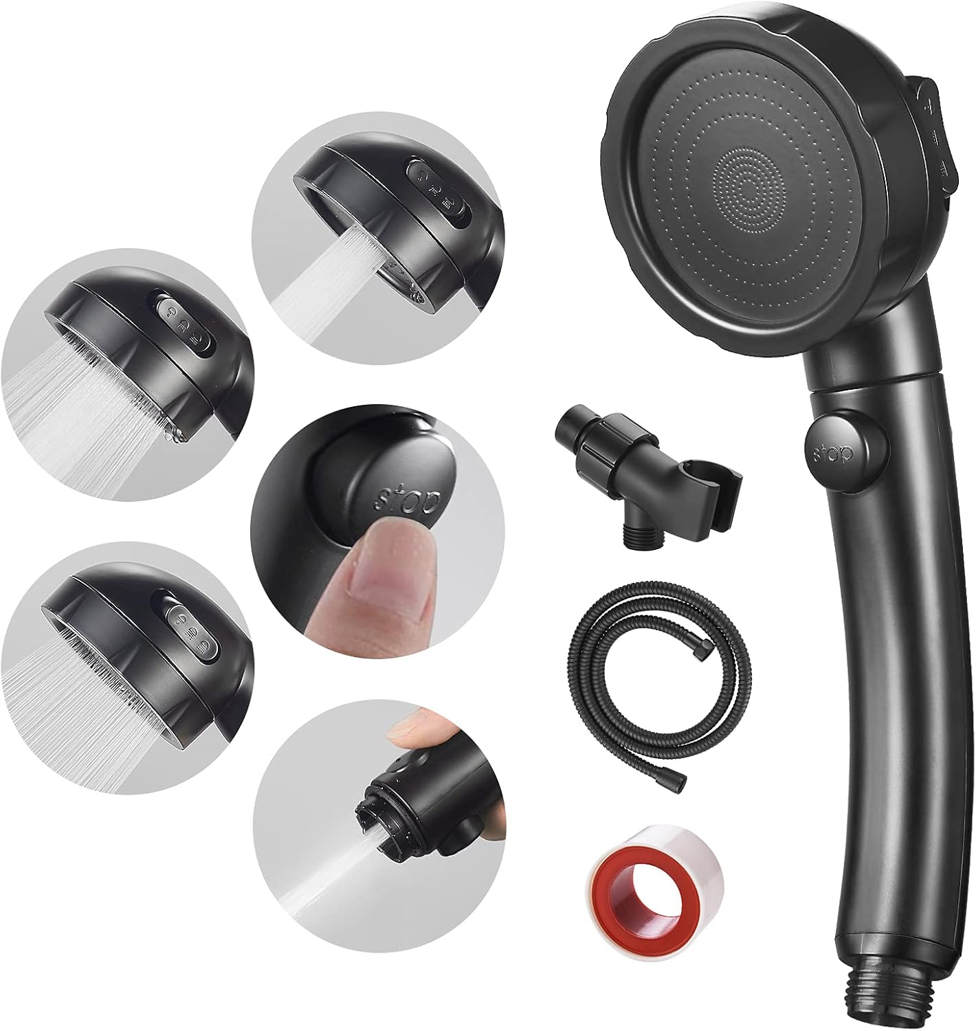High Pressure Handheld Shower Head with On Off Switch for Comfort