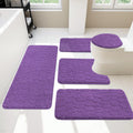 YIHOUSE Bathroom Rugs Set 5 Piece Cobblestone Memory Foam Mats - Thick