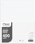 Mead Loose Leaf Paper Graph Ruled 400 Sheets - Reliable Note Paper