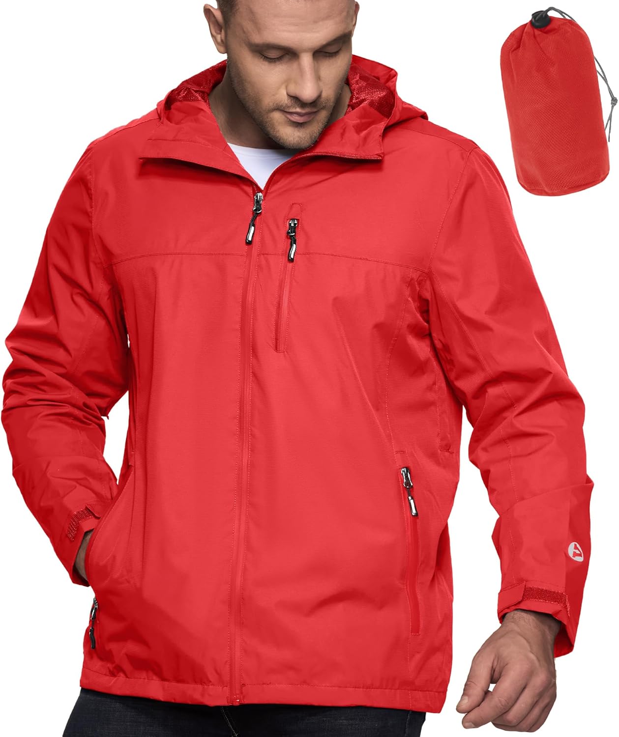 Outdoor Ventures Packable Rain Jacket for Cycling and Running