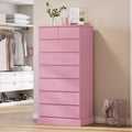 Tall Dresser 8-Drawer Pink Vertical Dresser for Bedroom - Space Saving