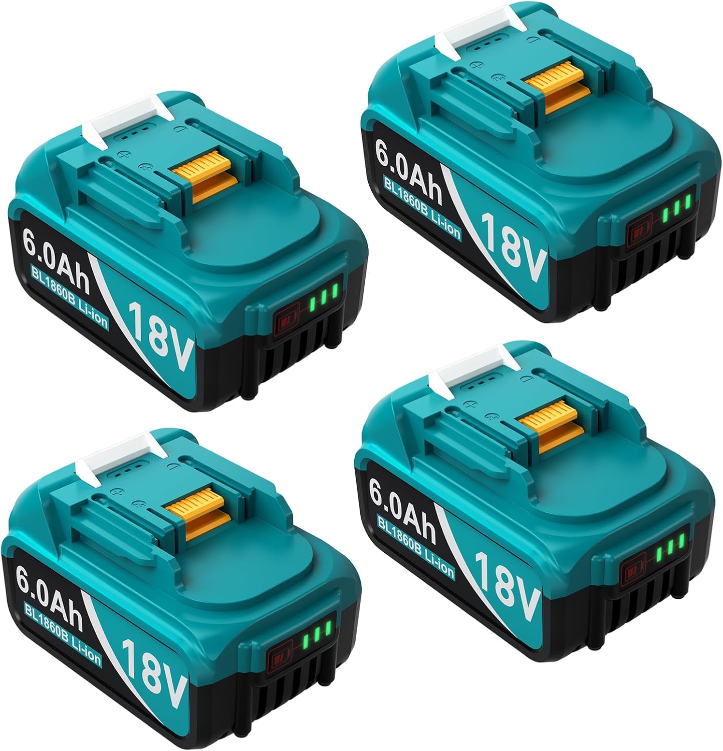 Replacement for Makita 18V Battery 6.0Ah 4/pk - High Capacity
