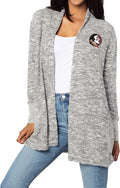 chicka-d Women's Cozy Fleece Cardigan Heather Grey - Soft Game Day you