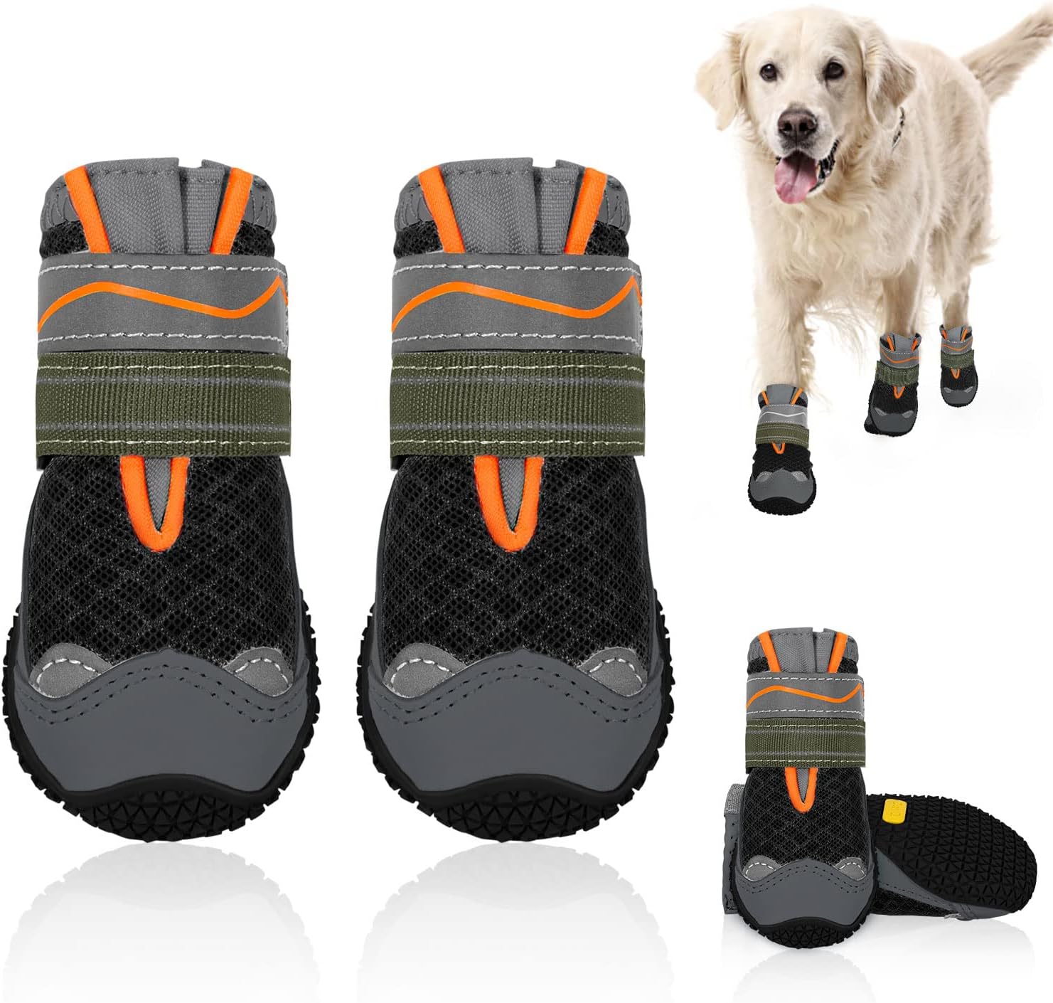 SlowTon Dog Shoes for All Seasons - Breathable & Anti-Slip Boots