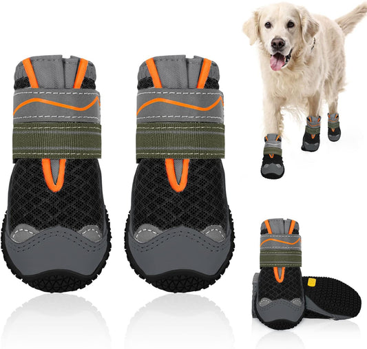 SlowTon Dog Shoes for All Seasons - Breathable & Anti-Slip Boots