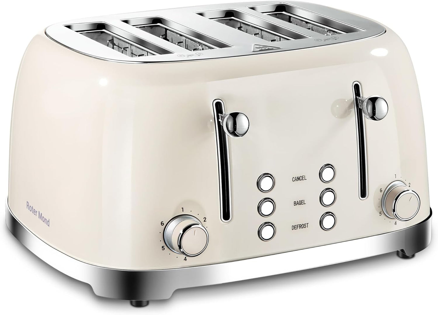 4 Slice Toaster with Extra Wide Slots and Retro Design
