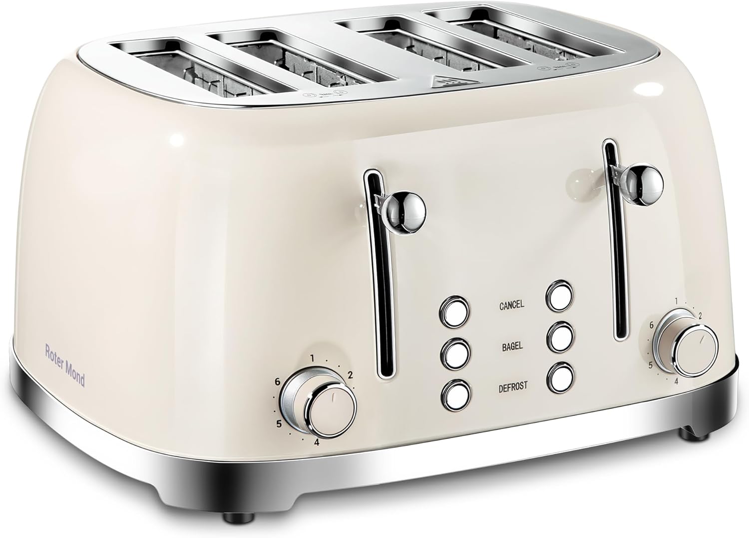4 Slice Toaster with Extra Wide Slots and Retro Design