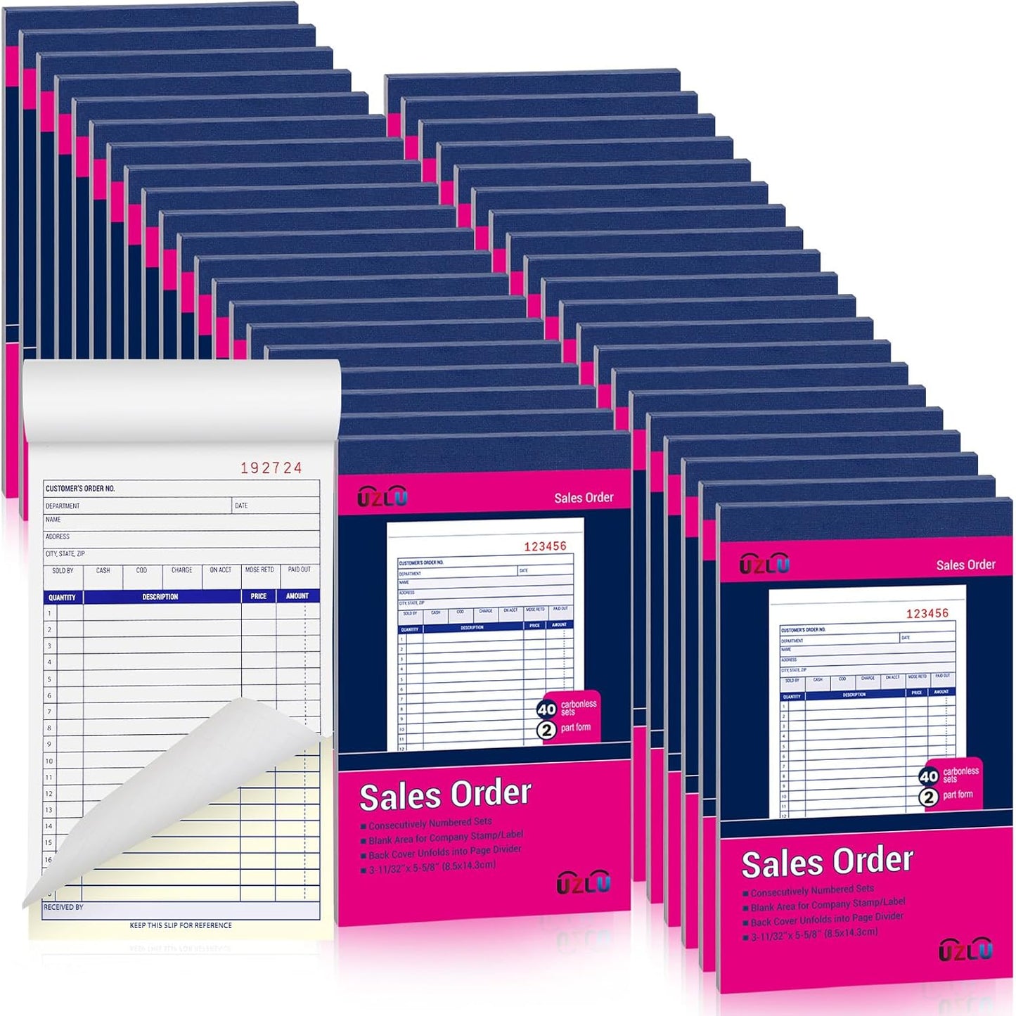 40 Pack Sales Order Book Bulk for Small Businesses and Services