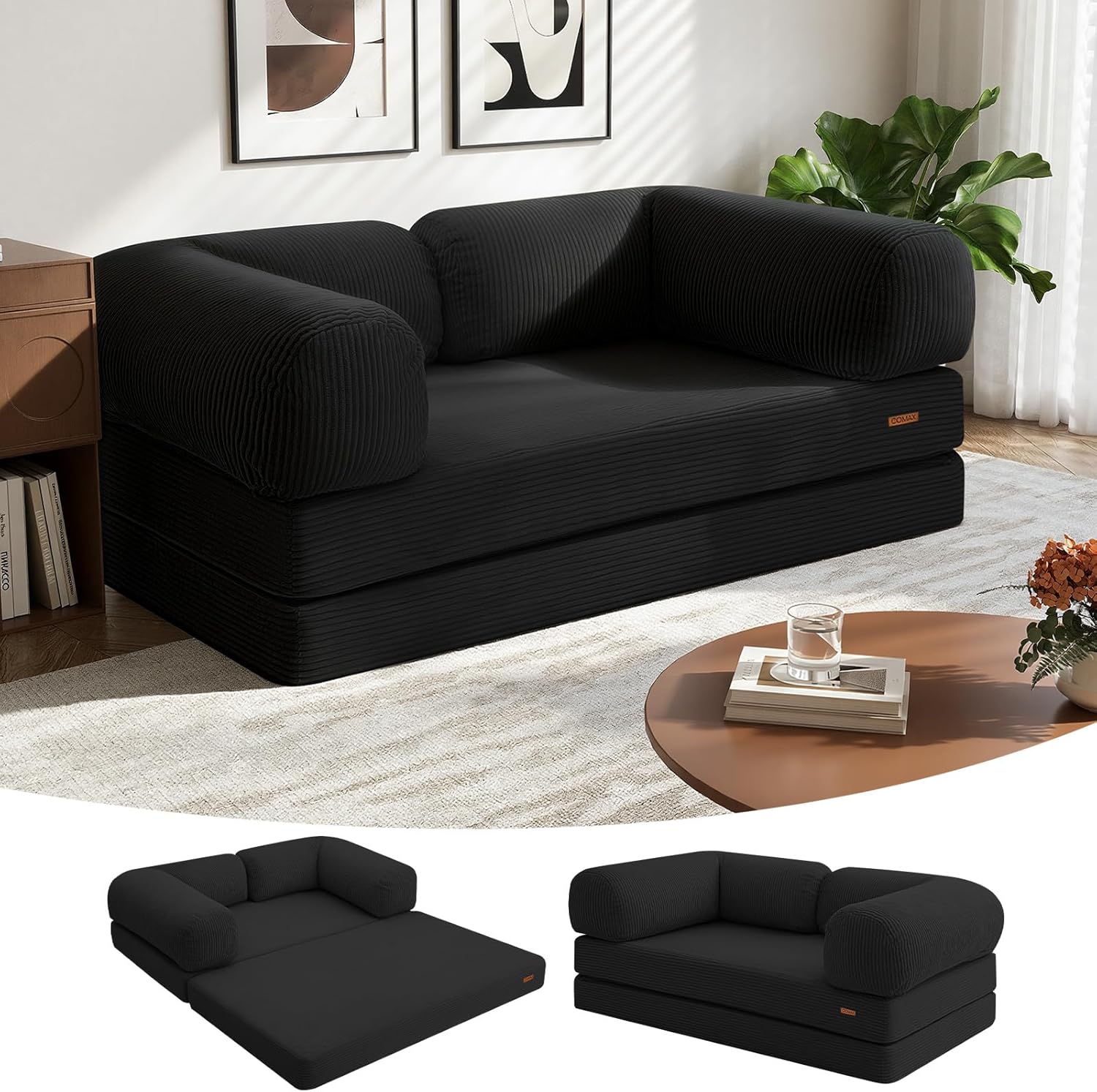 COMAX Folding Sofa Bed Queen - 4-in-1 Convertible Futon