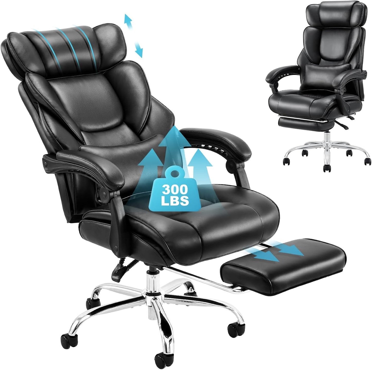 COLAMY Ergonomic Office Chair with Footrest