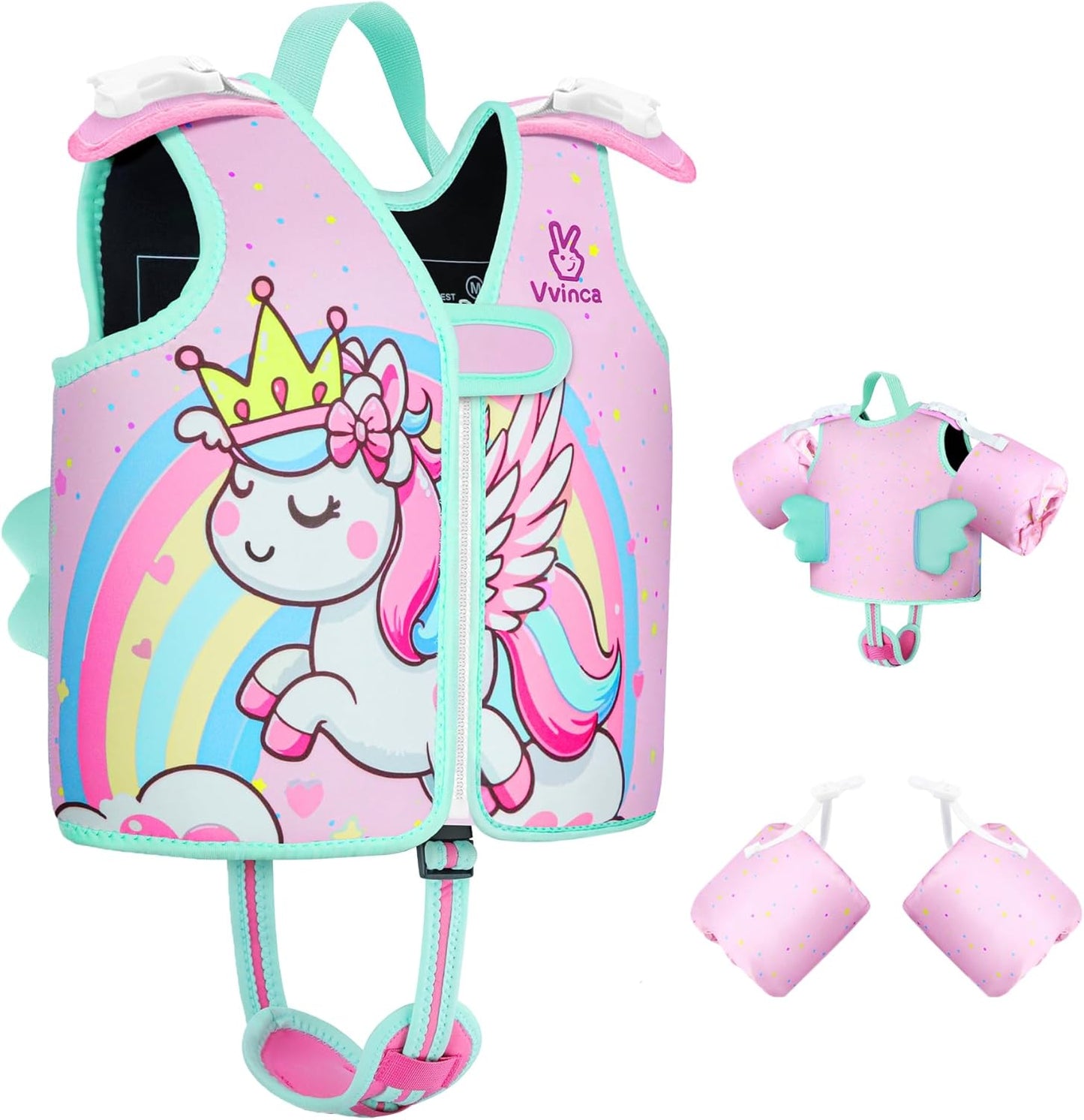Vvinca Toddler Swim Vest for Kids 1-5 Years Old with Floaties