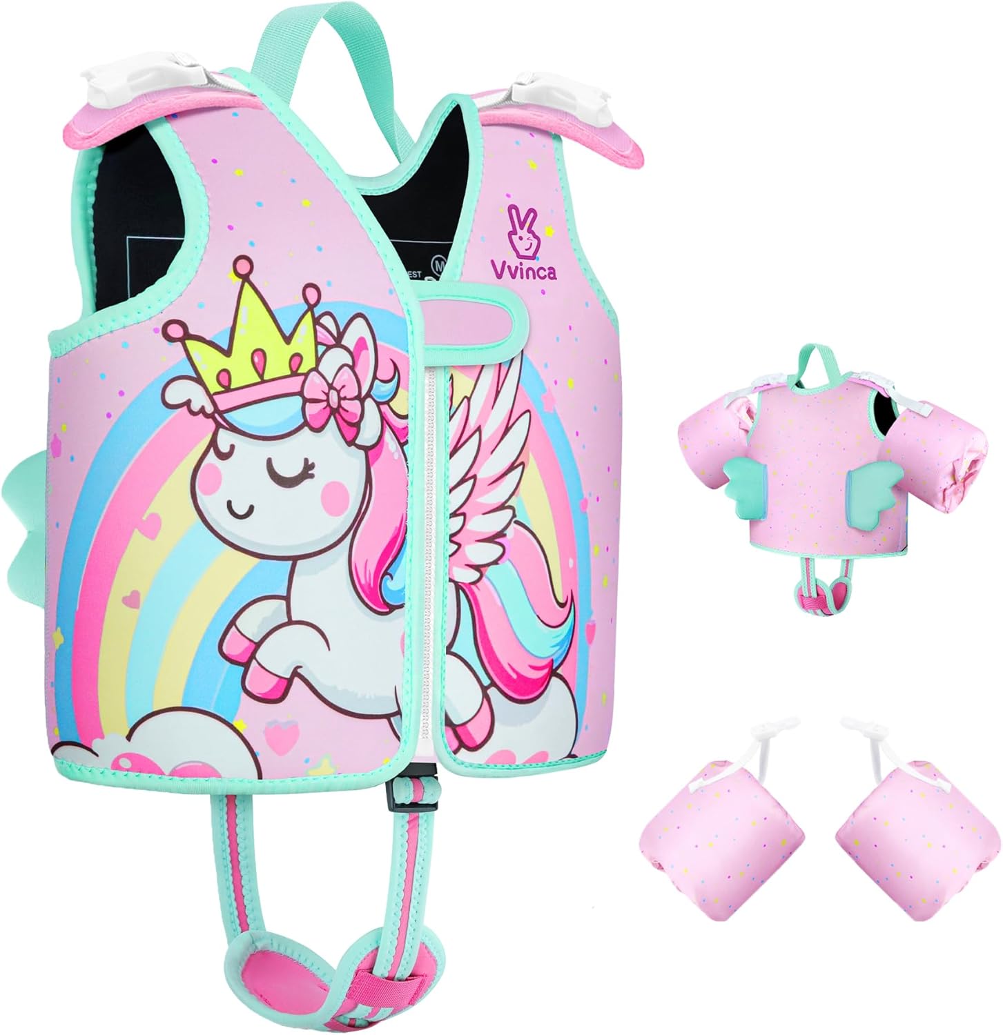 Vvinca Toddler Swim Vest for Kids 1-5 Years Old with Floaties