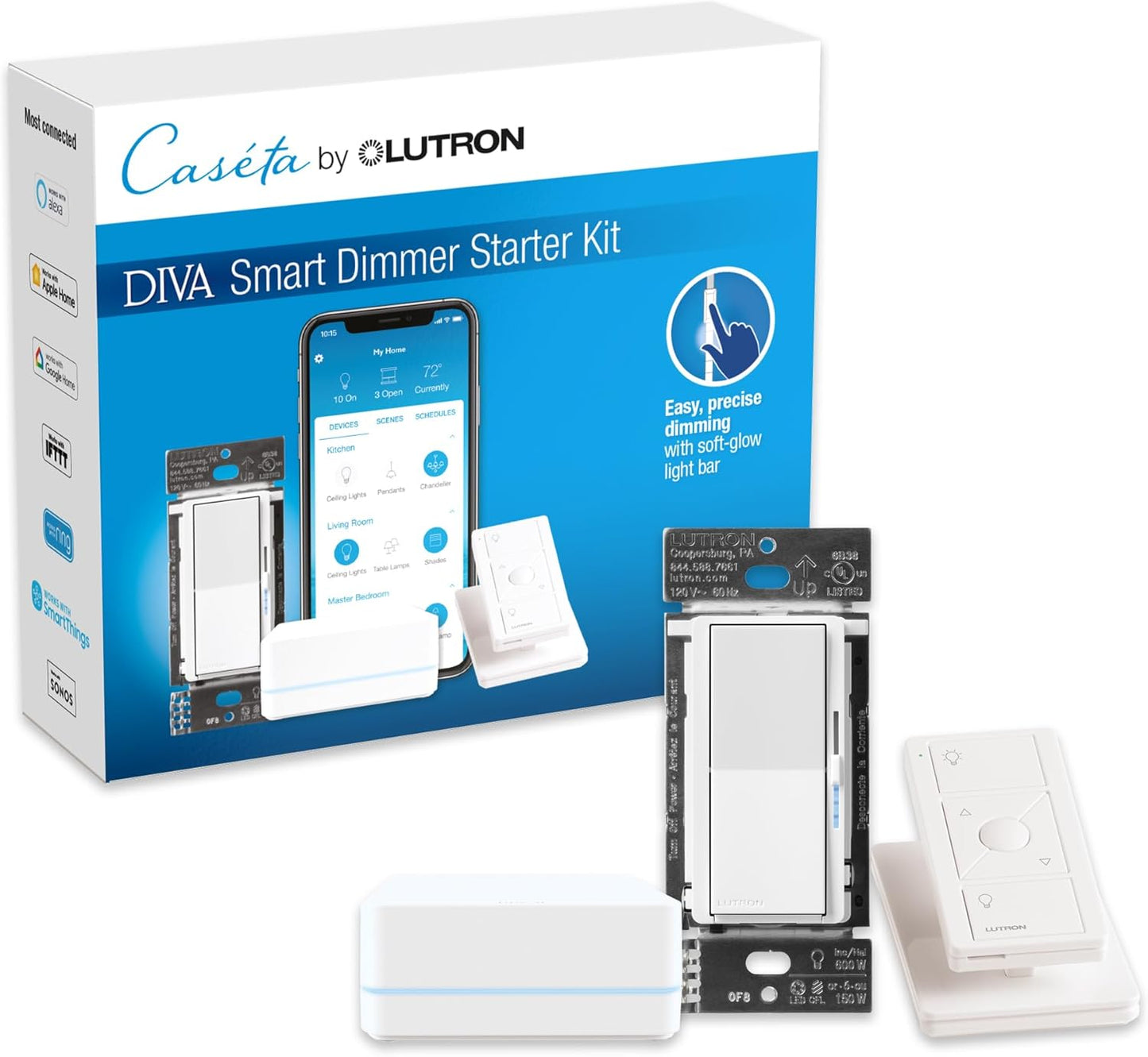 Lutron Diva Smart Dimmer Switch Kit for Effortless Lighting Control