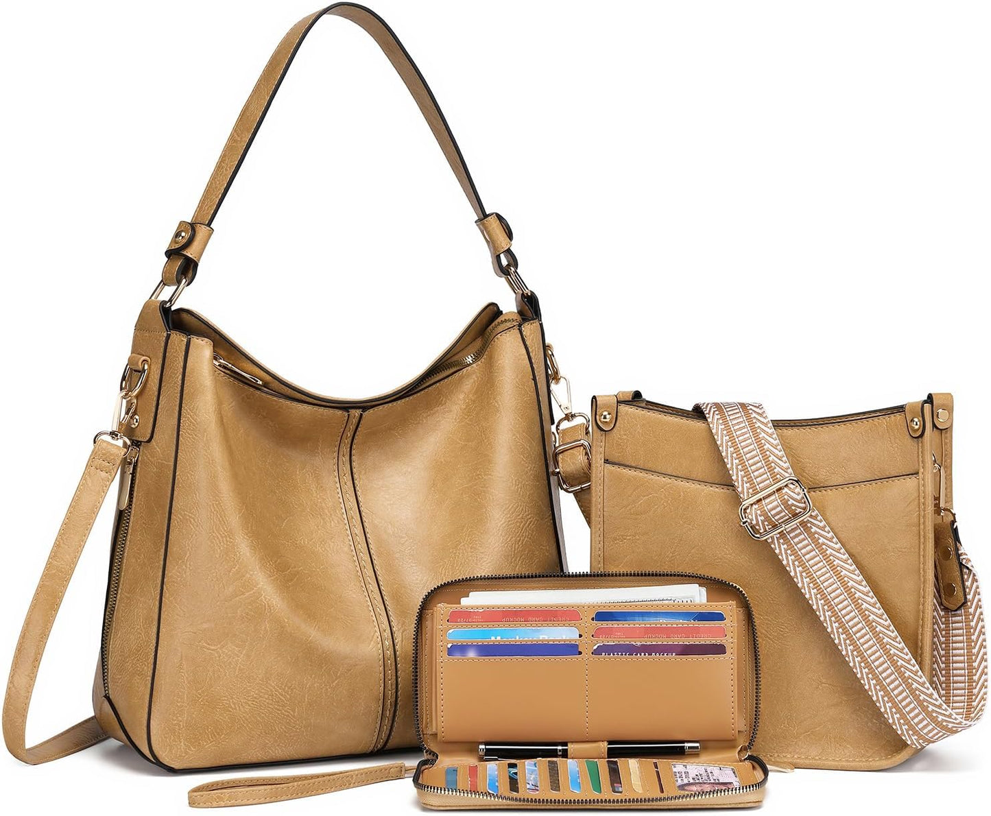 Purses for Women 3PCS Set: Large Leather Crossbody Bags