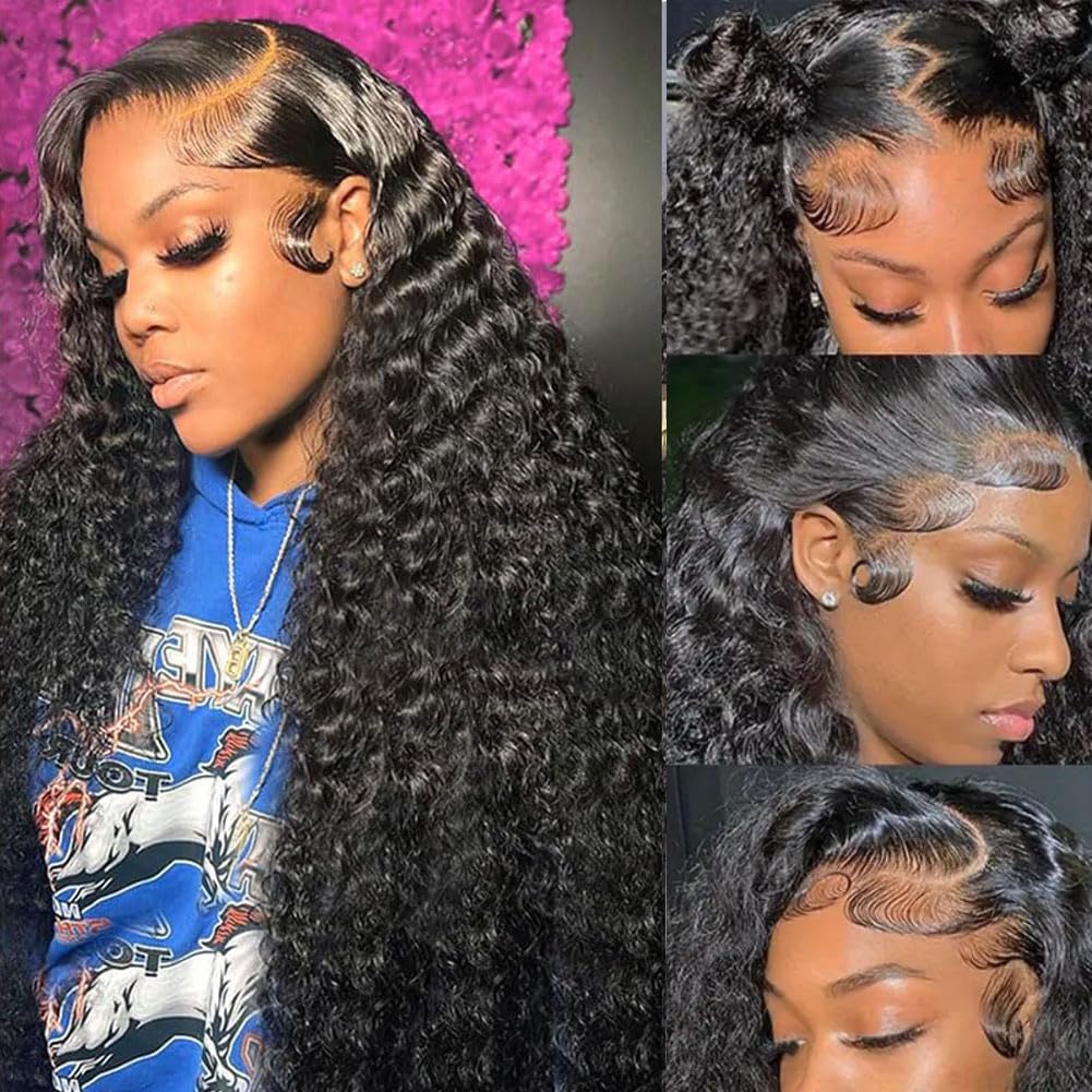 30 Inch Deep Wave Lace Front Wigs Human Hair for Women