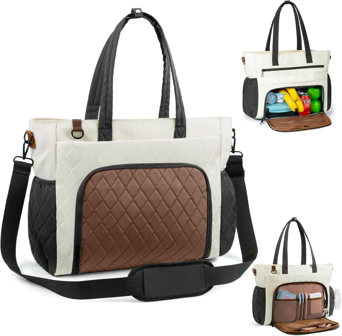 Insulated Lunch Tote Bag for Women with Laptop Compartment