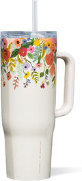 40 oz Garden Party Cream Insulated Tumbler with Handle