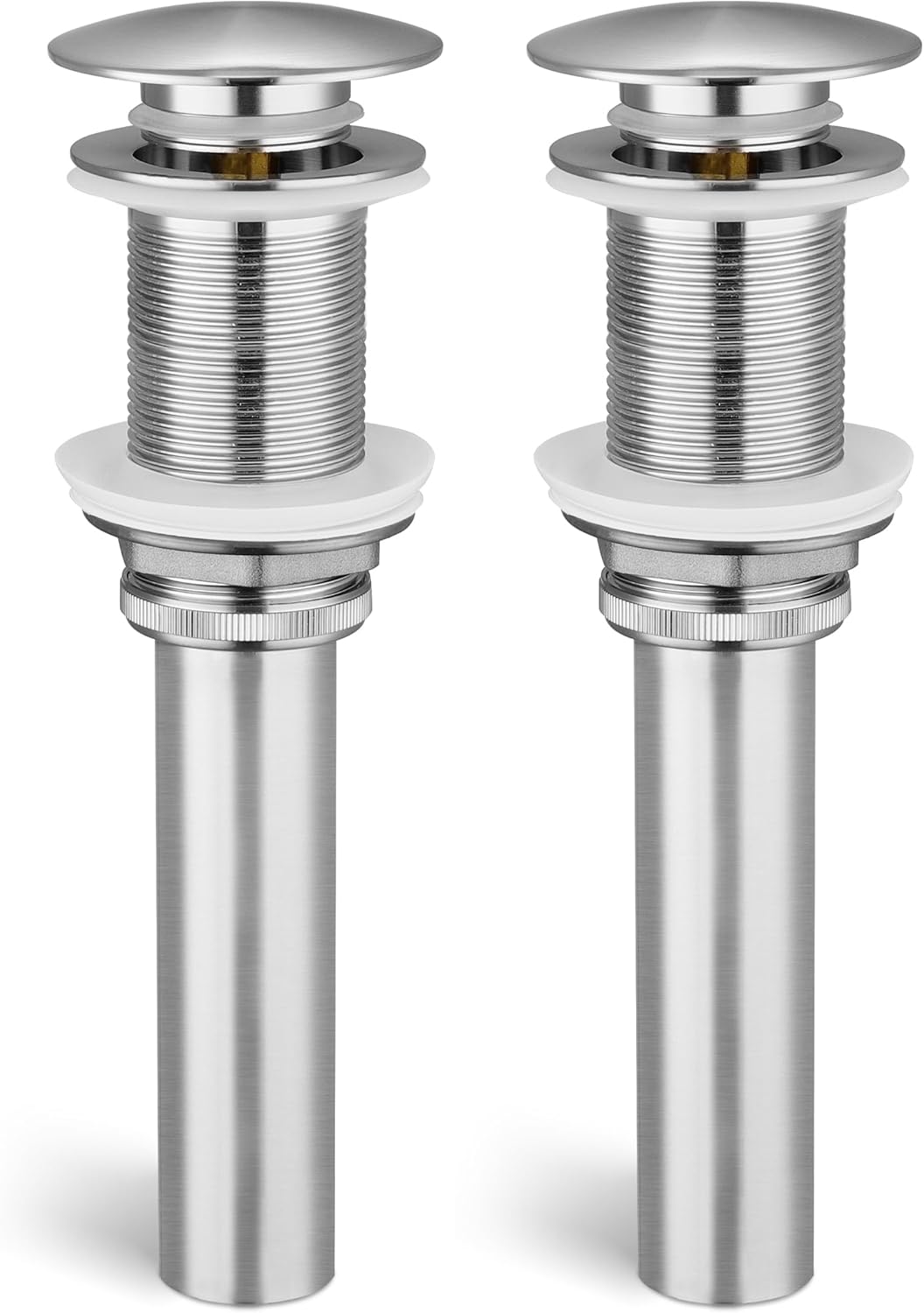KES Bathroom Sink Drain Without Overflow, Brushed Nickel Finish
