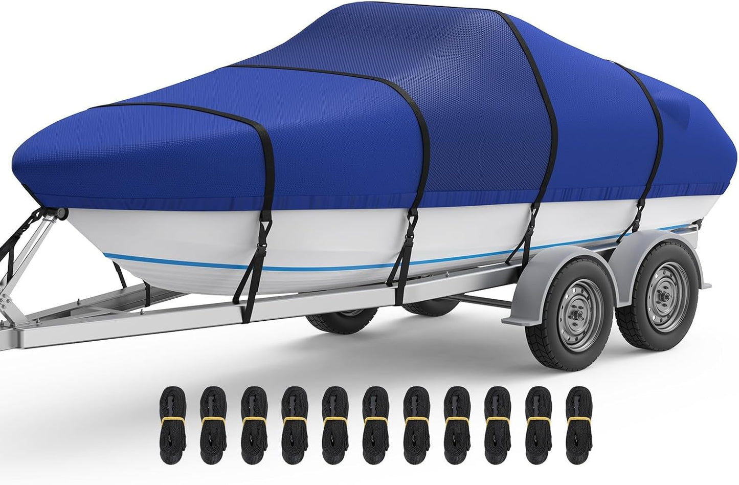RVMasking Heavy Duty Waterproof Boat Cover for V-Hull Boats