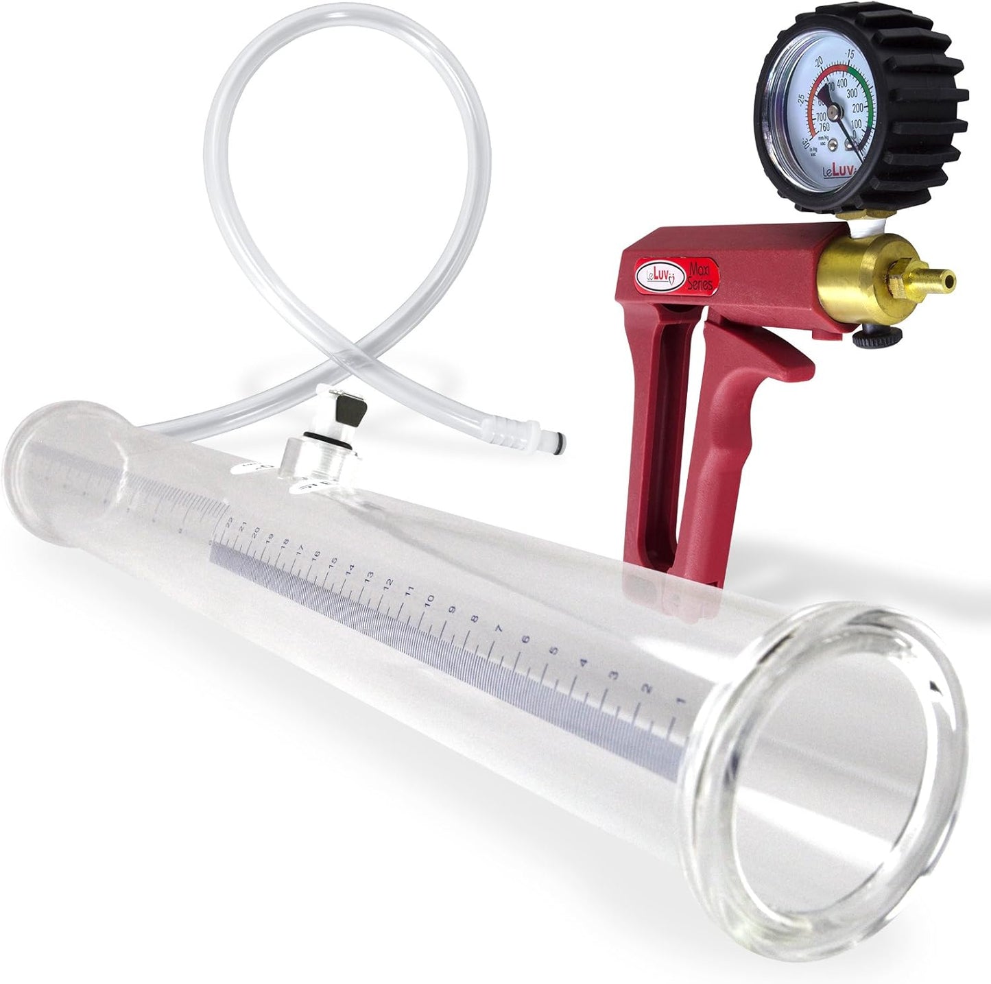 LeLuv Buddy Penis Pump Maxi Red Handle for Male Enhancement