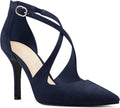 Womens Pointed Toe Stilettos with Crossed Strap - 3.27in Heel