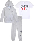 Champion Boys Sweatsuit Set for Kids 3 Piece Hoodie, Jogger & Tee in
