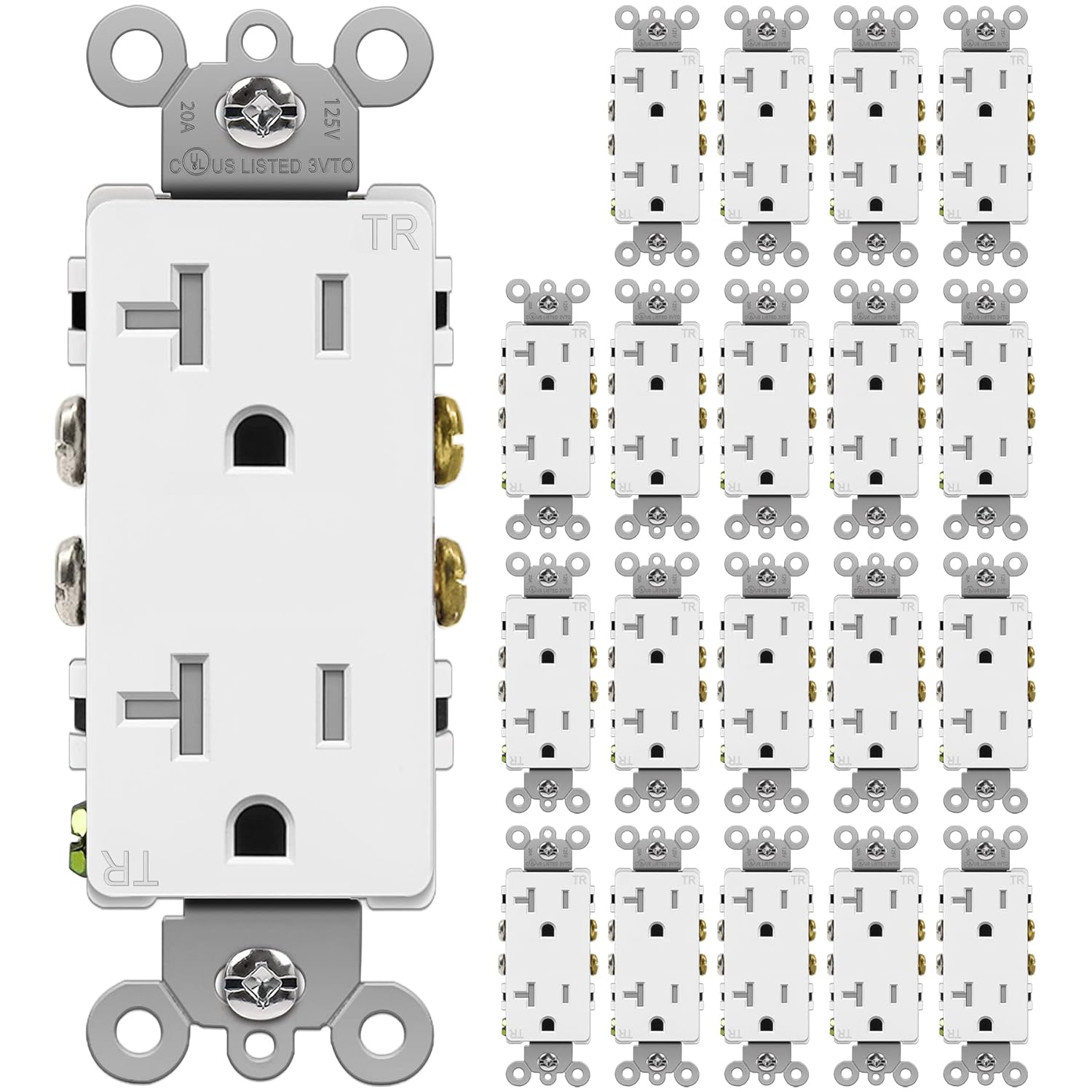 BESTTEN 20 Amp Decorator Receptacle Outlet for Safety & Quality