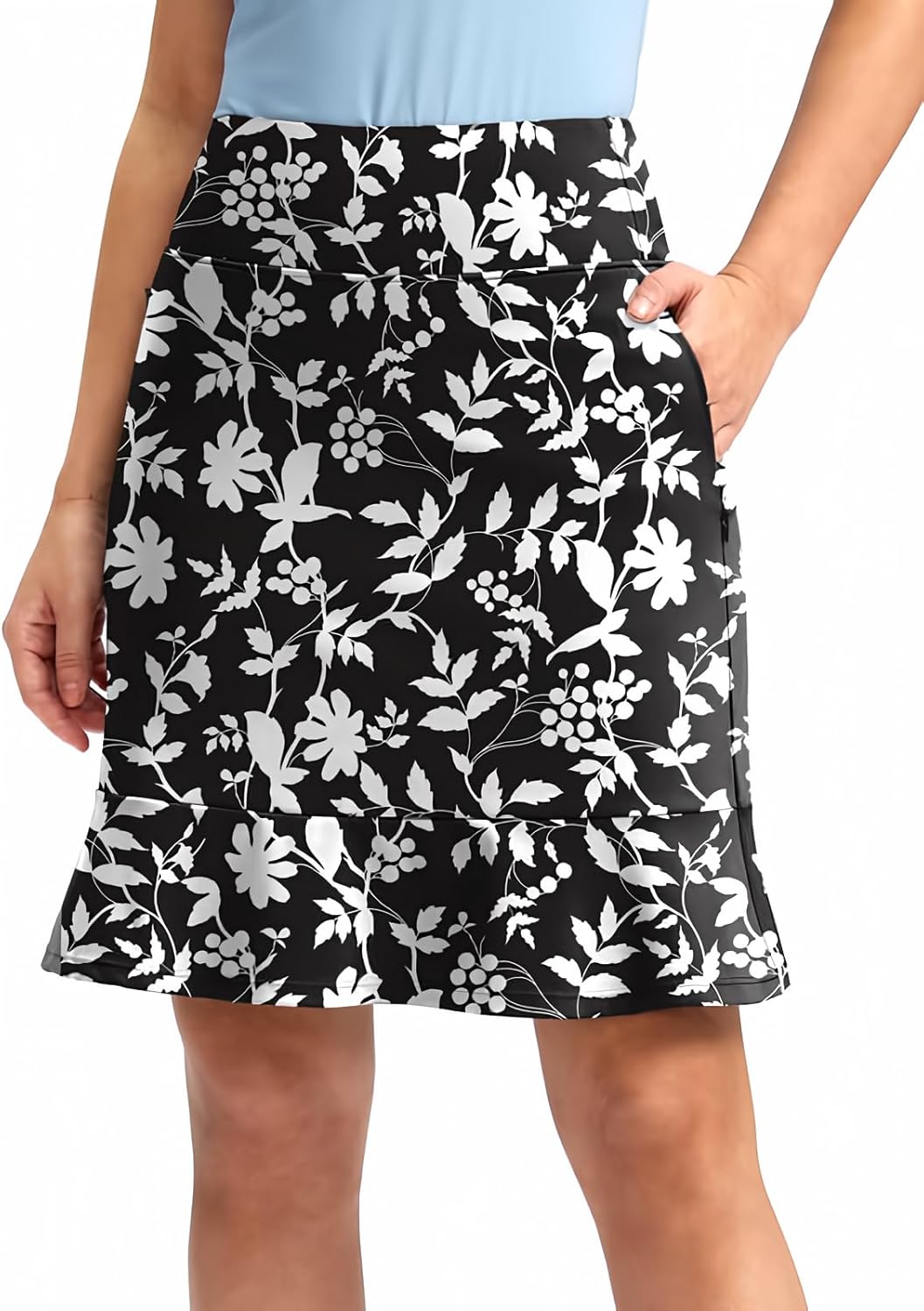 Viodia 20 Inch Knee Length Skorts for Women with Pockets