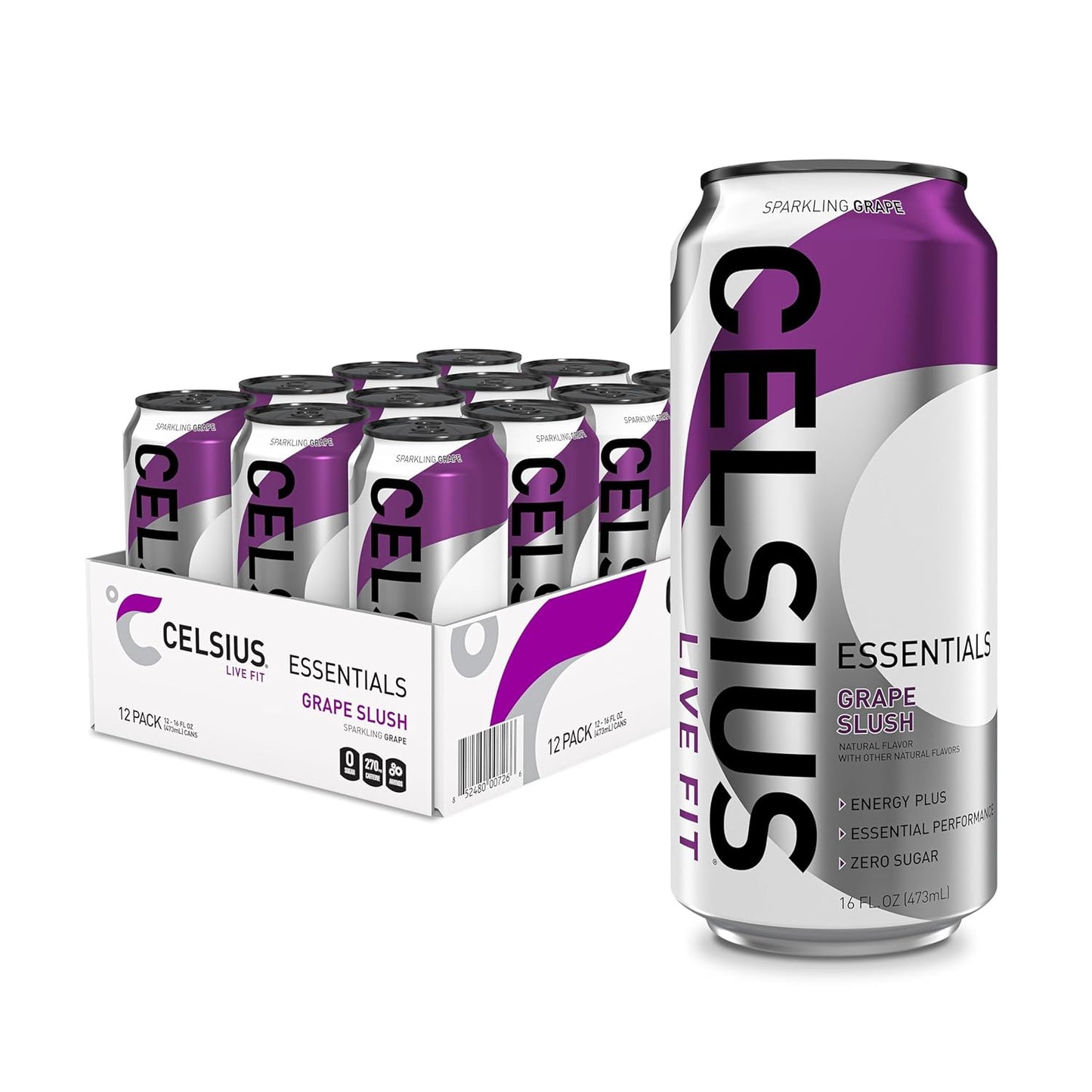 CELSIUS ESSENTIALSTM Sparkling Grape Slush Energy Drink Review