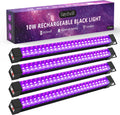 Rechargeable Black Light Bar 4 Packs - Cordless UV Strip Lights