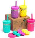 10oz Stainless Steel Kids Drinking Cups - Spill Resistant 4 Pack
