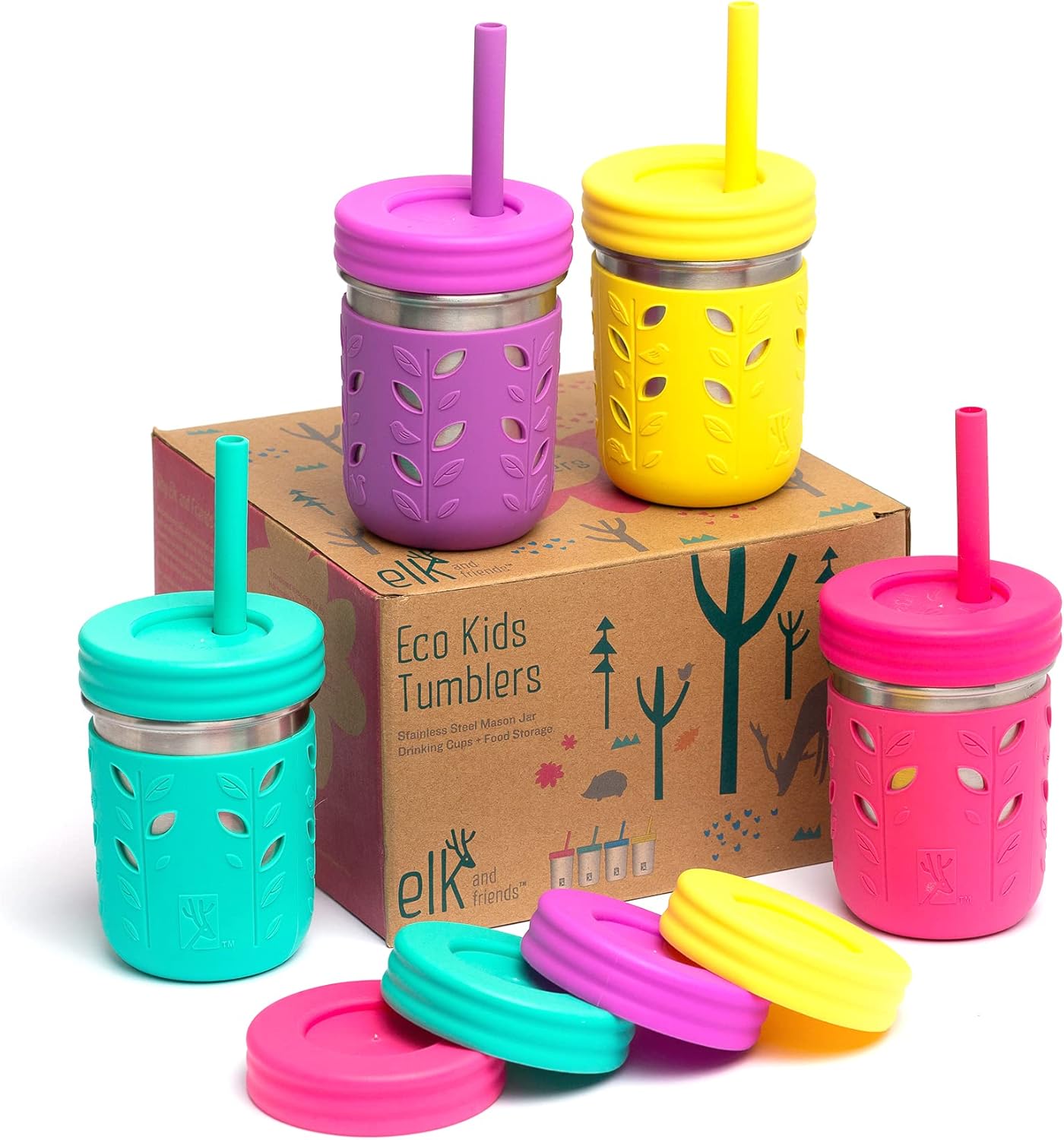 10oz Stainless Steel Kids Drinking Cups for Smoothies and More